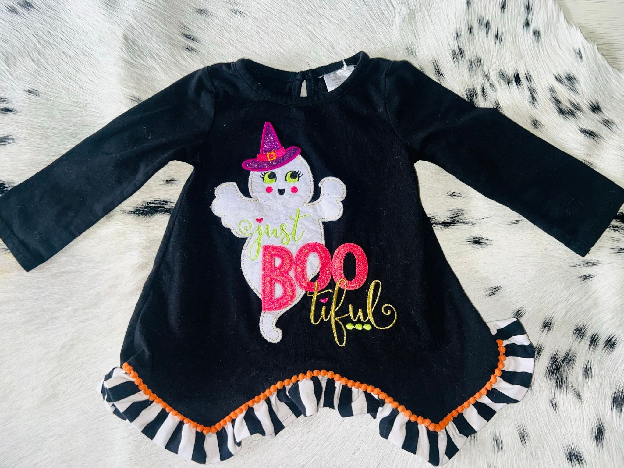 "Boo-tiful" PomPom Halloween Top 18m