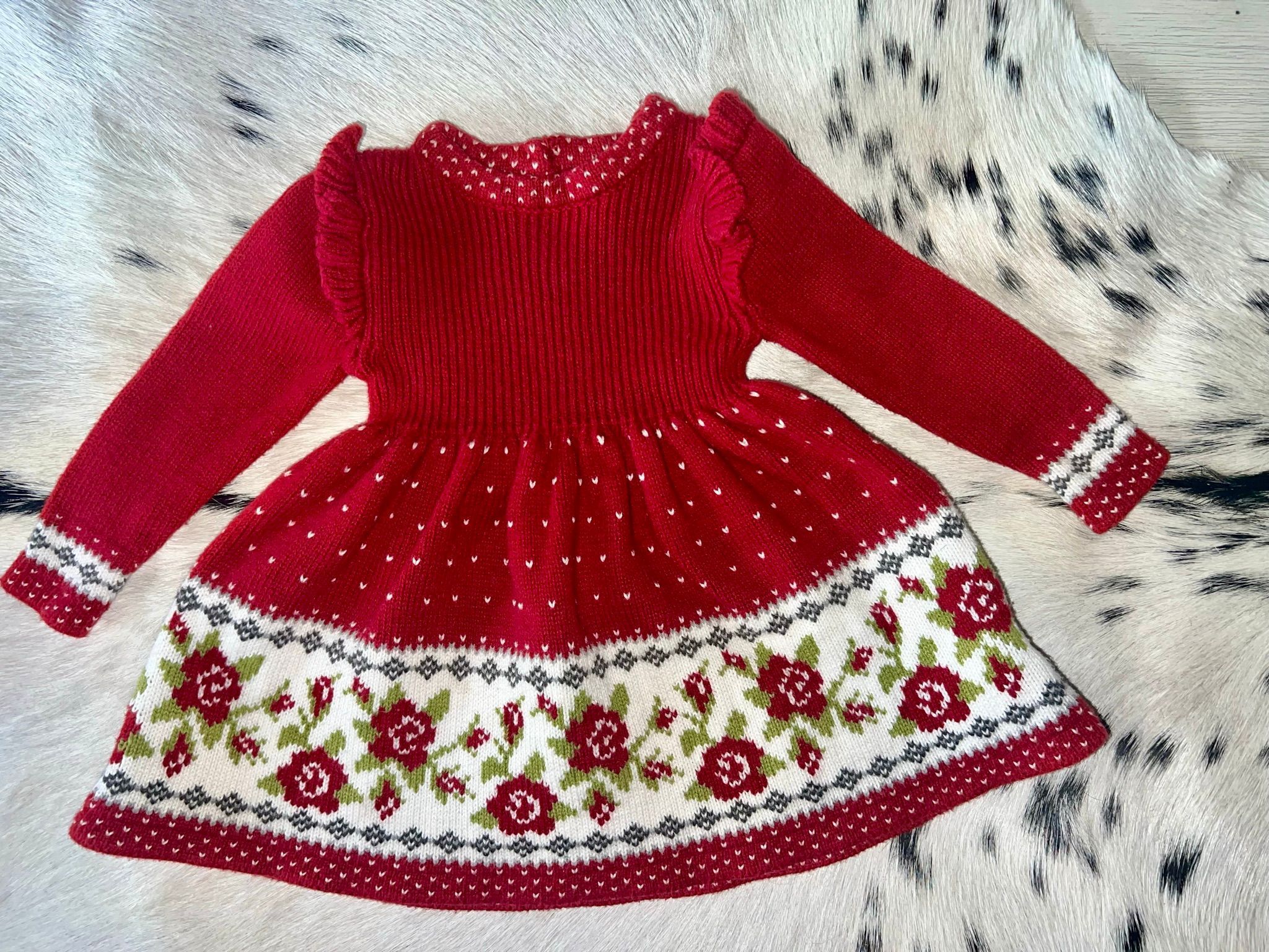 Max Studio Baby Red Knitted Sweater Dress 3-6m