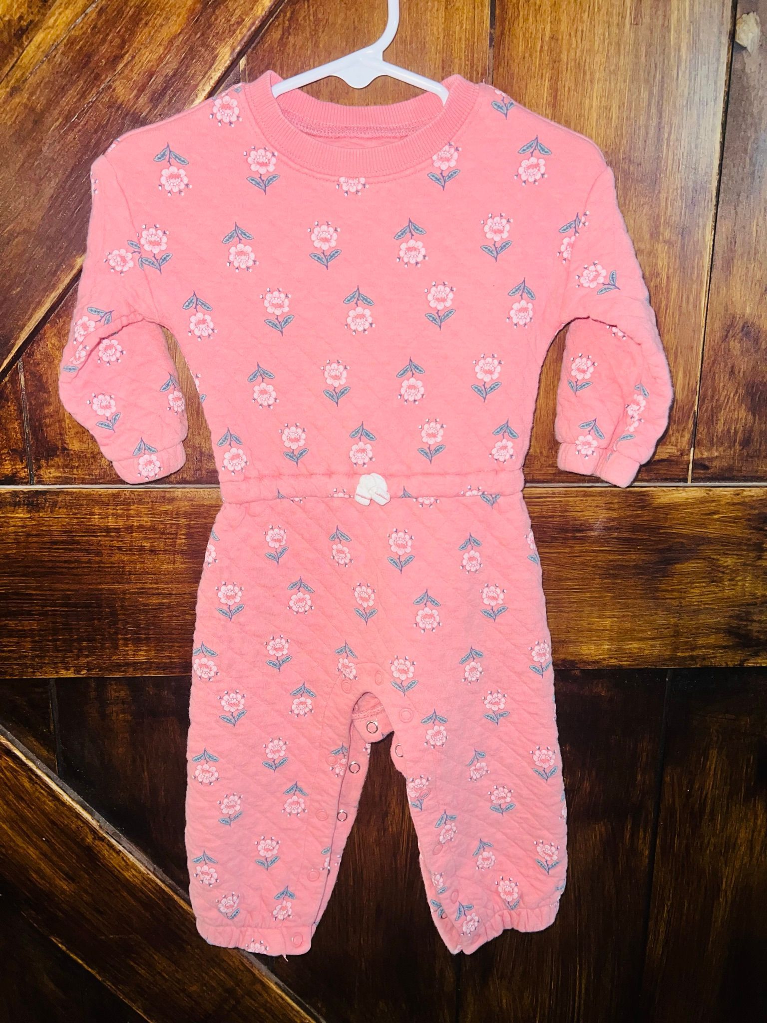 Carter's Pink Floral Girls Jumpsuit 12m