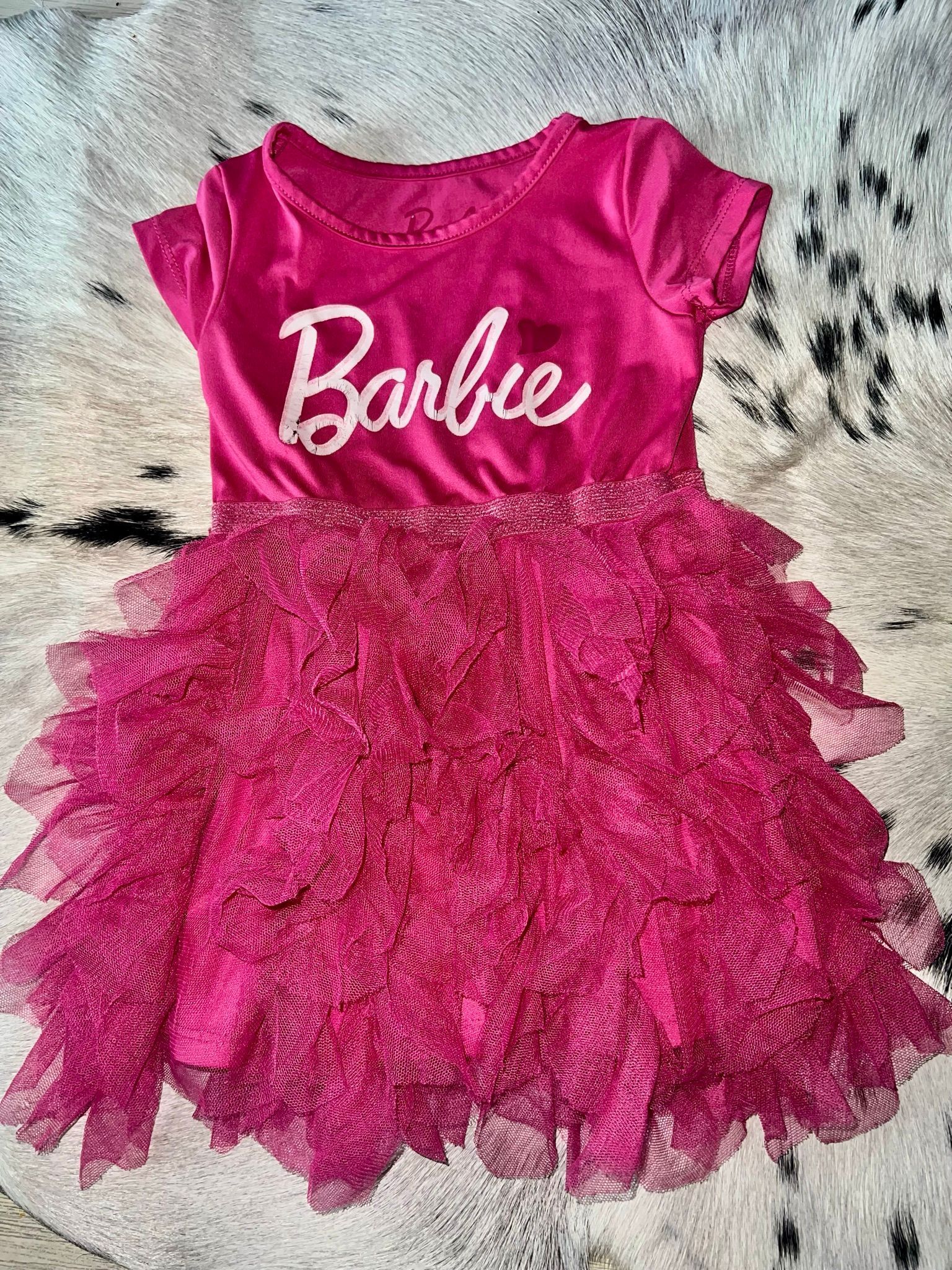 Barbie Pink Ruffled Dress 18m