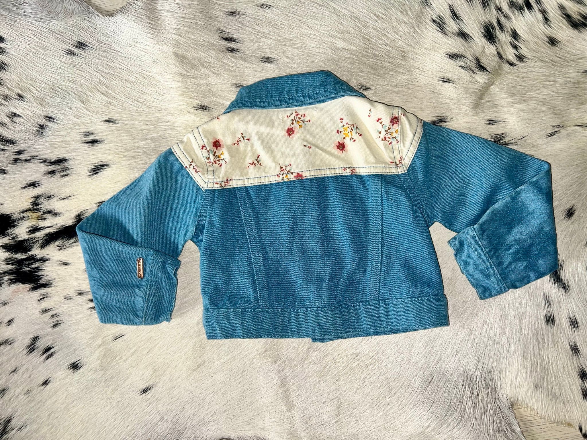 Girls Tahari Jean Floral Jacket 2T